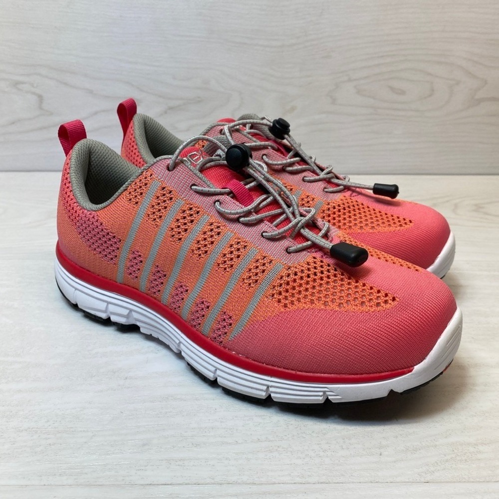 Apex Womens 9.5 Wide Walking Shoes A7200 Pink Orthotic Mesh Bungee Lace Sneakers